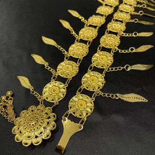 ชุดไทย จี้ใบไม้เข็มขัด ดอกไม้อีสานชุดล้านนาข็มขัด สีทอง สีเง…