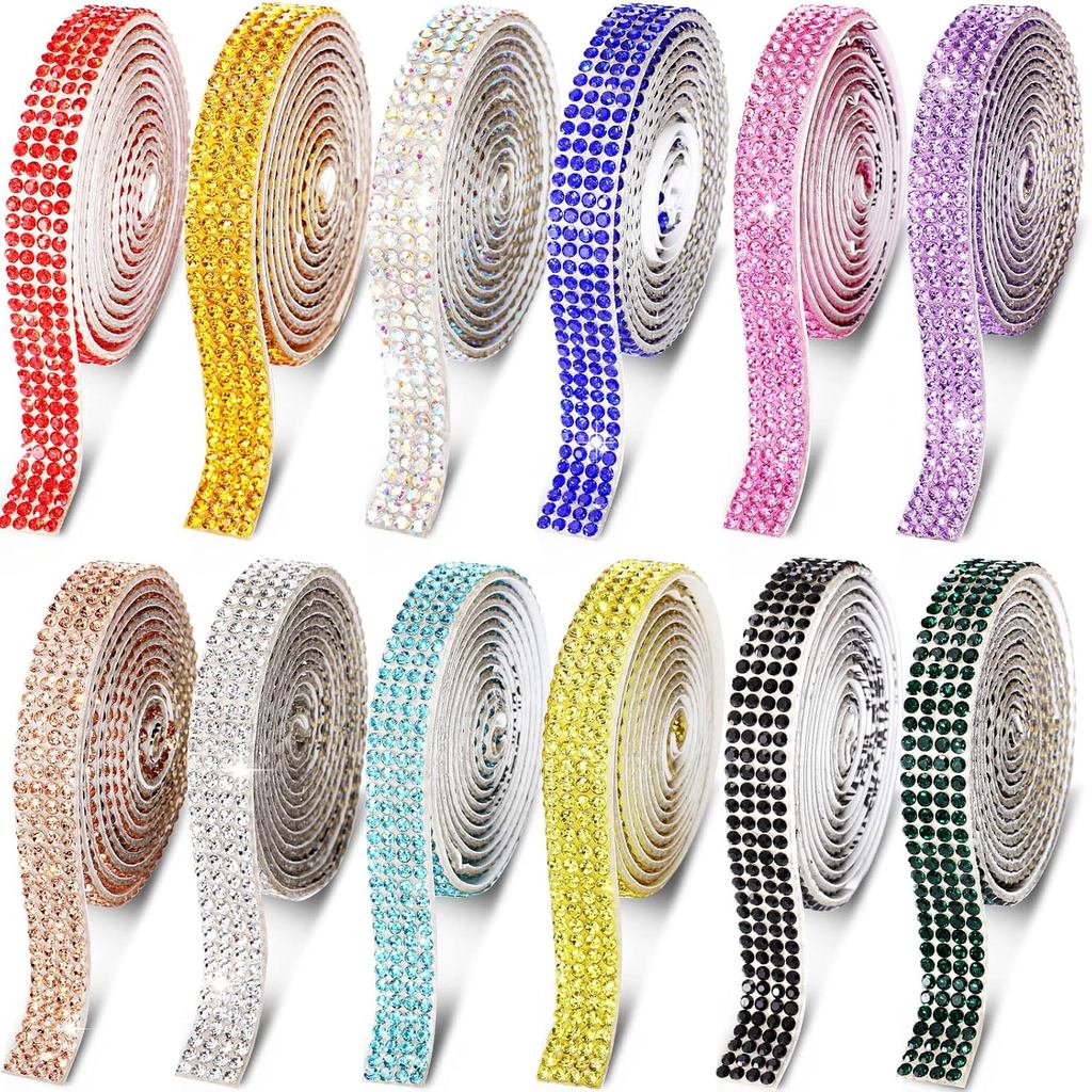 เทปเพชรกาวตนเอง 1 หลา 1.3 ซม. DIY Bling สติกเกอร์สําหรับเครื่องประดับโทรศัพท์รถอุปกรณ์เสริม