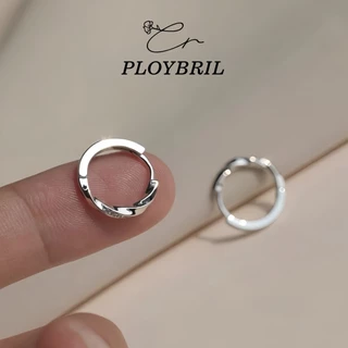 PLOYBRIL [ราคาต่อคู่]ต่างหูเงินZirconTpiral ต่างหูเงินแท้925 ตุ้มหูเพชร Moissanite ตุ้มหูเงินแท้ E056