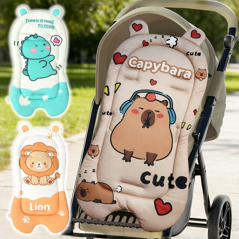 เบาะรองรถเข็น​เด็ก ผ้ารองรถเข็น ผ้านิ่ม นุ่มสบาย ลายการ์ตูนสัตว์ ระบายอากาศ อุปกรณ์เสริมรถเข็นเด็ก