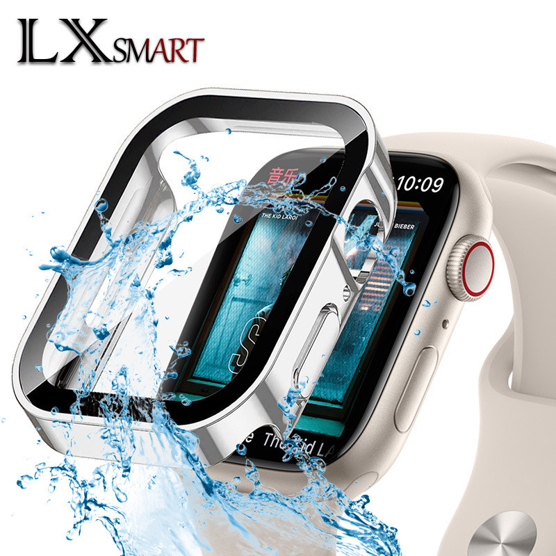 เหมาะสําหรับ iwatch11 เคสป้องกันกันน้ําเคสพีซีฟิล์มแบบบูรณาการขอบตรงเคสกันน้ําไฟฟ้าอัลตร้า
