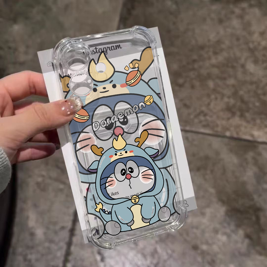 Kawaii Doraemon ClearสําหรับIphone 13 Pro Max 12 11 Pro XR XS Max X 7 8 Plus Iphone13 Softกระเป๋าสตา