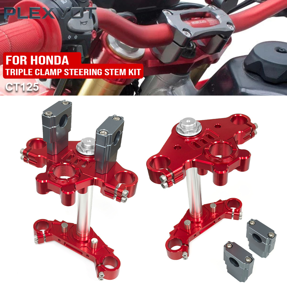 CNC อลูมิเนียม Upper Triple Clamp Kit อลูมิเนียมพวงมาลัย Stem Assembly สําหรับ Honda CT125 Hunter Cub 2020-2025
