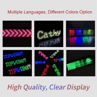 【COD】บลูทูธ LED Digital Badge USB ชาร์จ DIY ป้ายชื่อตั้งโปรแกรมได้หลายภาษาทนทาน Scrolling LED แท็กโมดูลป้าย