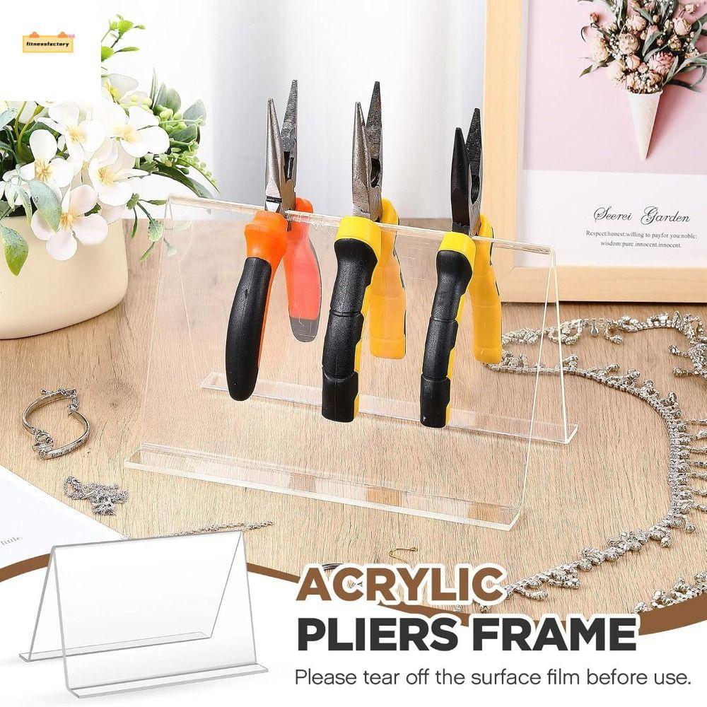 FITNESSFACTORY Mini Wire Pliers Organizer, Acrylic Easy Access Jewelry Pliers Rack, Practical Simple