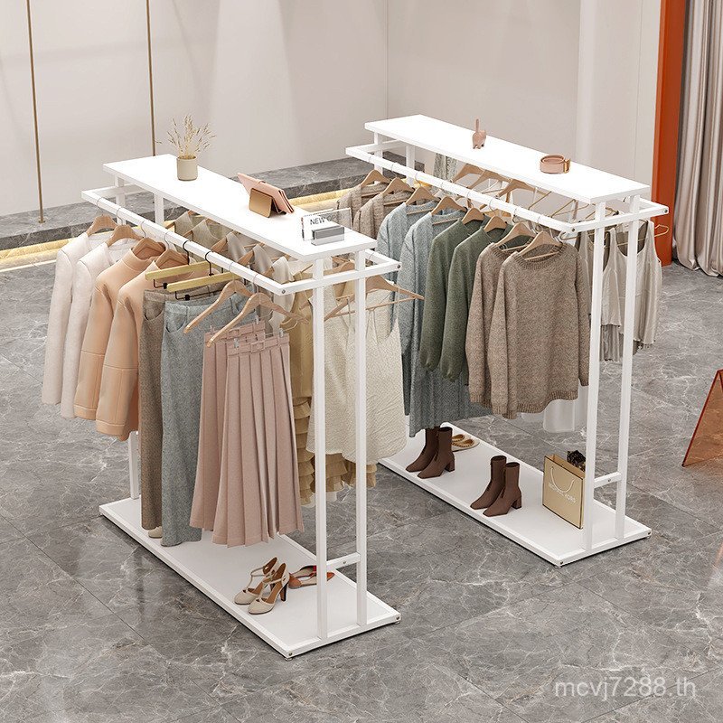 Nakajima Rack ร้านขายเสื้อผ้า Rack Shuangzhong Island ตารางกางเกงชั้นแขวนจอแสดงผลกลางชั้นวาง Shop D2