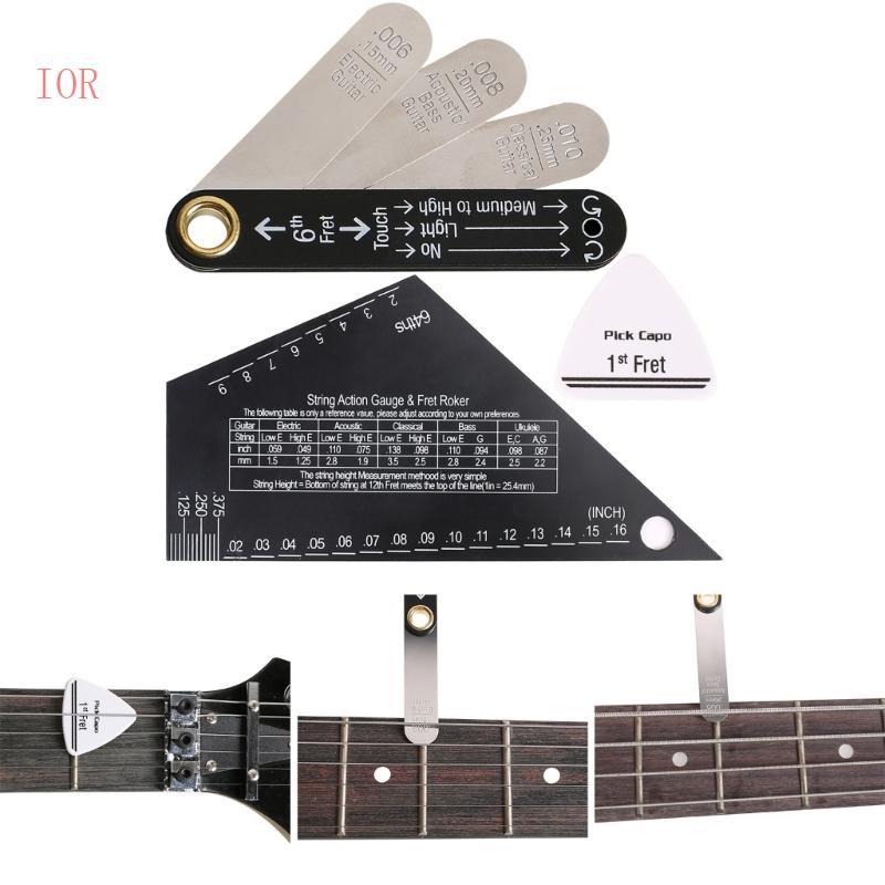 IOR Professional กีตาร์ Setup Set String Action Gauge และเครื่องมือบรรเทาคอ Essential
