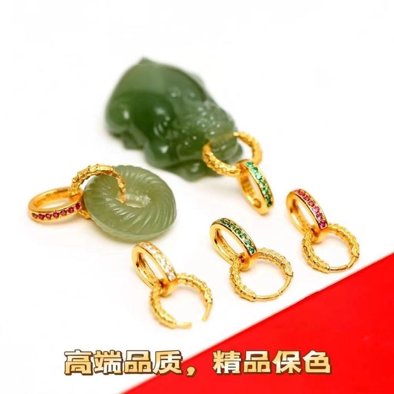 新款2026古法配件牛孔扣子V孔扣头平安扣卡 ใหม่ 2026 อุปกรณ์เสริมแบบดั้งเดิม: Ox Nose Hole Buckle, V-Hole Buckle, Peace 