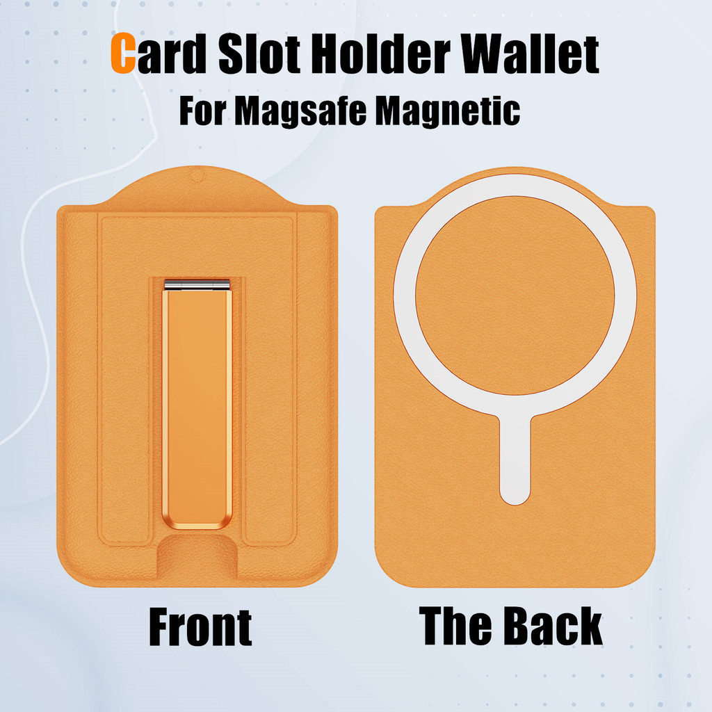 หรูหราหนัง Grain Magnetic Phone Card Holder 2 in 1 Card Stand Bank Card Storage สําหรับ Magsafe iPhone 17 16 15 14 13 12 Series ใช้งานร่วมกับเคสโทรศัพท์แม่เหล็กทั้งหมด