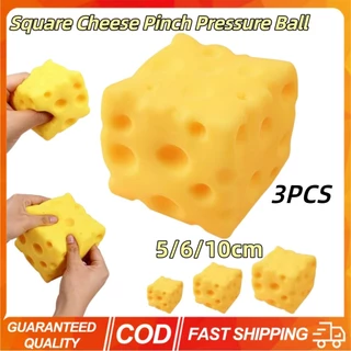 3PCS Square ชีส Pinch ความดัน Ball 2026 ใหม่ Decompress Relax Vent Ball สํานักงานตกแต่งบ้าน Viscous ช้า Rebound ของขวัญสําหรับผู้ใหญ่เด็ก