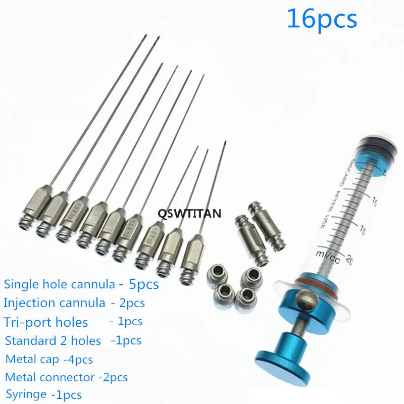 ไขมัน Inflitration Cannula Fat Transfer Cannula Aspiration Cannula หมวกโลหะเข็มฉีดยา Cosmetology Mic