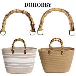DOHOBBY ที่จับกระเป๋าไม้ไผ่, พร้อมหัวเข็มขัด 15.5 ซม. ที่จับ…