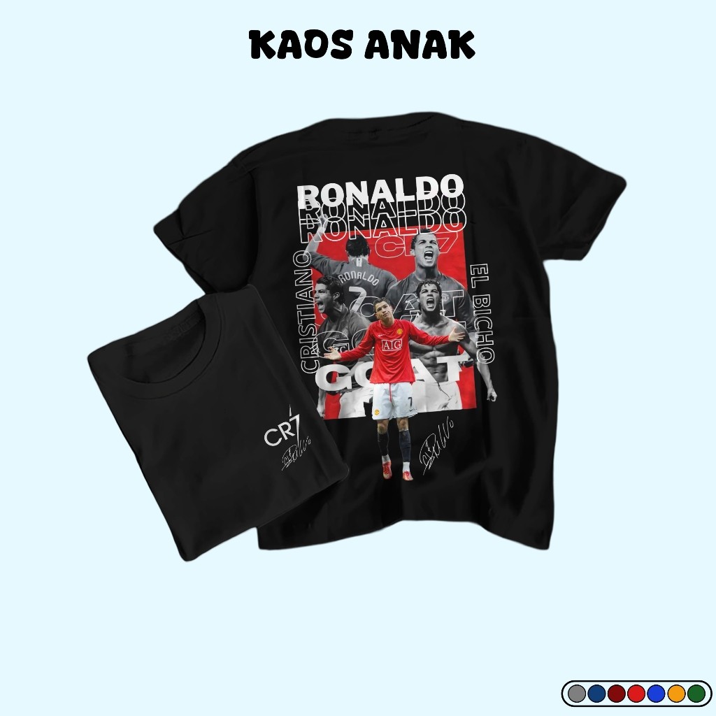RONALDO Streetwear เสื้อยืดเด็ก เสื้อ Unisex วัสดุนุ่ม