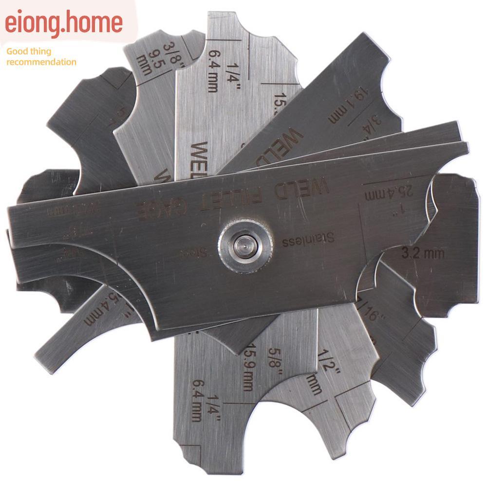 EIONG 7PCS Weld Fillet Gages ชุด, โลหะ 1/8-1 เกจ์วัดการเชื่อม, Ulnar เครื่องเชื่อม MM และนิ้ว MG-11 