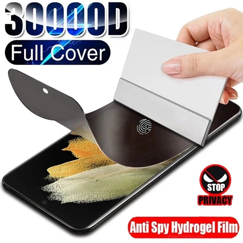 Samsung Galaxy S23 S22 S21 S20 S10 S9 S8 Plus Note 20 Ultra 10 Plus 9 8 Full Cover Anti-Spy Hydrogel Film Privacy Screen Protector Soft Film ไม่ใช่กระจก