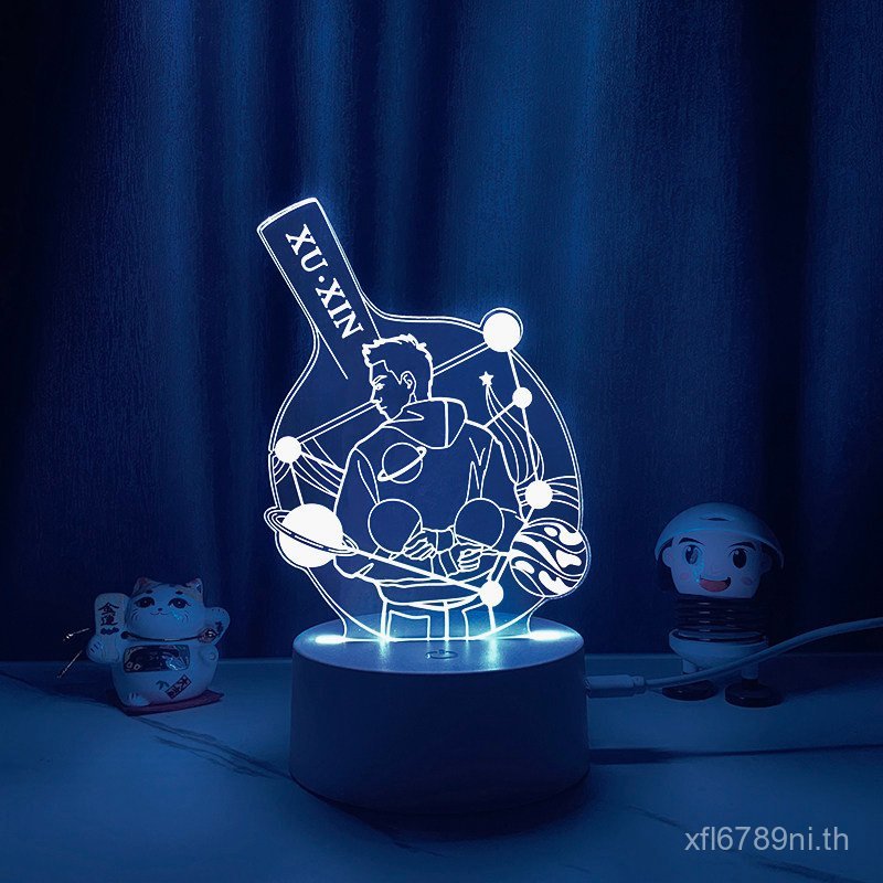 Xu Xin สินค้าปิงปอง Hand-Made Night Light ชุดเครื่องประดับยืนการ์ด Sportsman ที่ระลึกของขวัญวันเกิด 