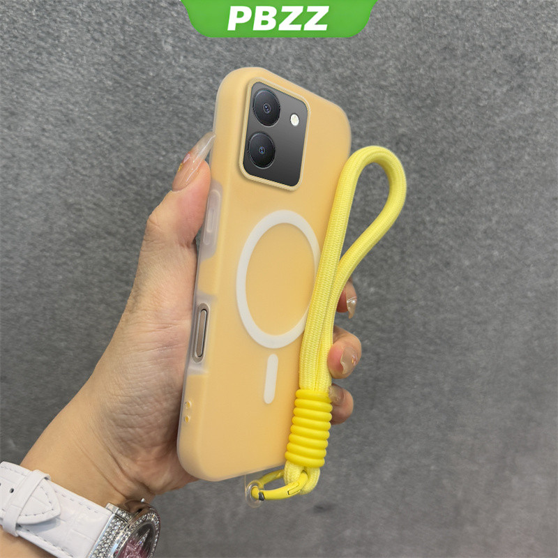 PBZZ 2 in 1 สําหรับ VIVO Y36 y16 y17s y02s v25 pro V25E 4g y27s Y27 y22 y22s y35 Y36 5g เคสโทรศัพท์ออกแบบใหม่ความงาม Jelly shell dual สี lanyard GDBS