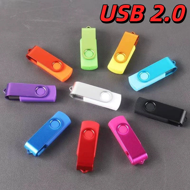 แฟลชไดรฟ์ usb หมุนได้อุปกรณ์เสริมคอมพิวเตอร์พกพาตัวอักษรที่กําหนดเองเพื่อนร่วมชั้นโรงเรียนของขวัญองค์กรนิทรรศการของขวัญเล็กๆที่กําหนดเอง logo128MB 256MB 512MB 4GB