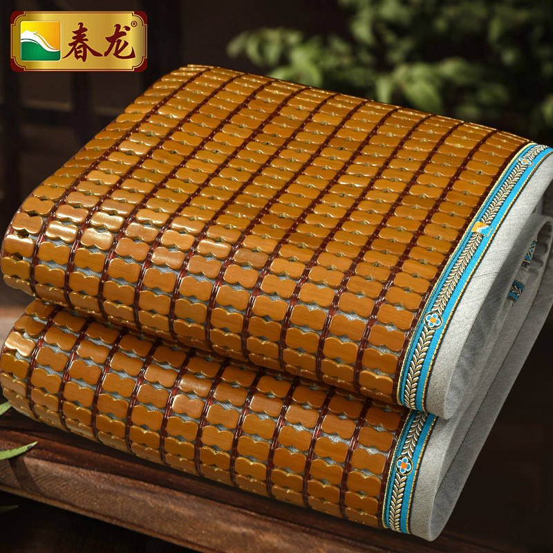 Chunlong Mahjong Mat Jinyu Mantang Mahjong Mat ที่นอนคู่ 1.8 ม. เสื่อไม้ไผ่พับได้ราคา