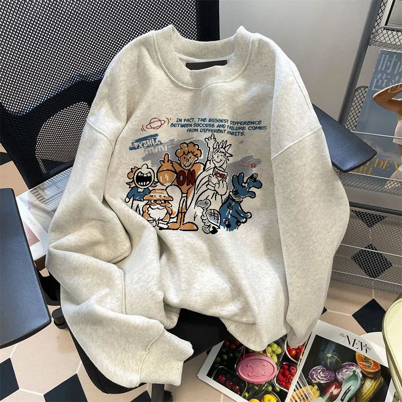 เสื้อผ้าหลวมร้อยสไตล์ใหม่Hiphop100fashionสไตล์ผ้าฝ้ายหญิงฤดูใบไม้ร่วงฤดูหนาวCOD Topเสื้อกันหนาวนักเร