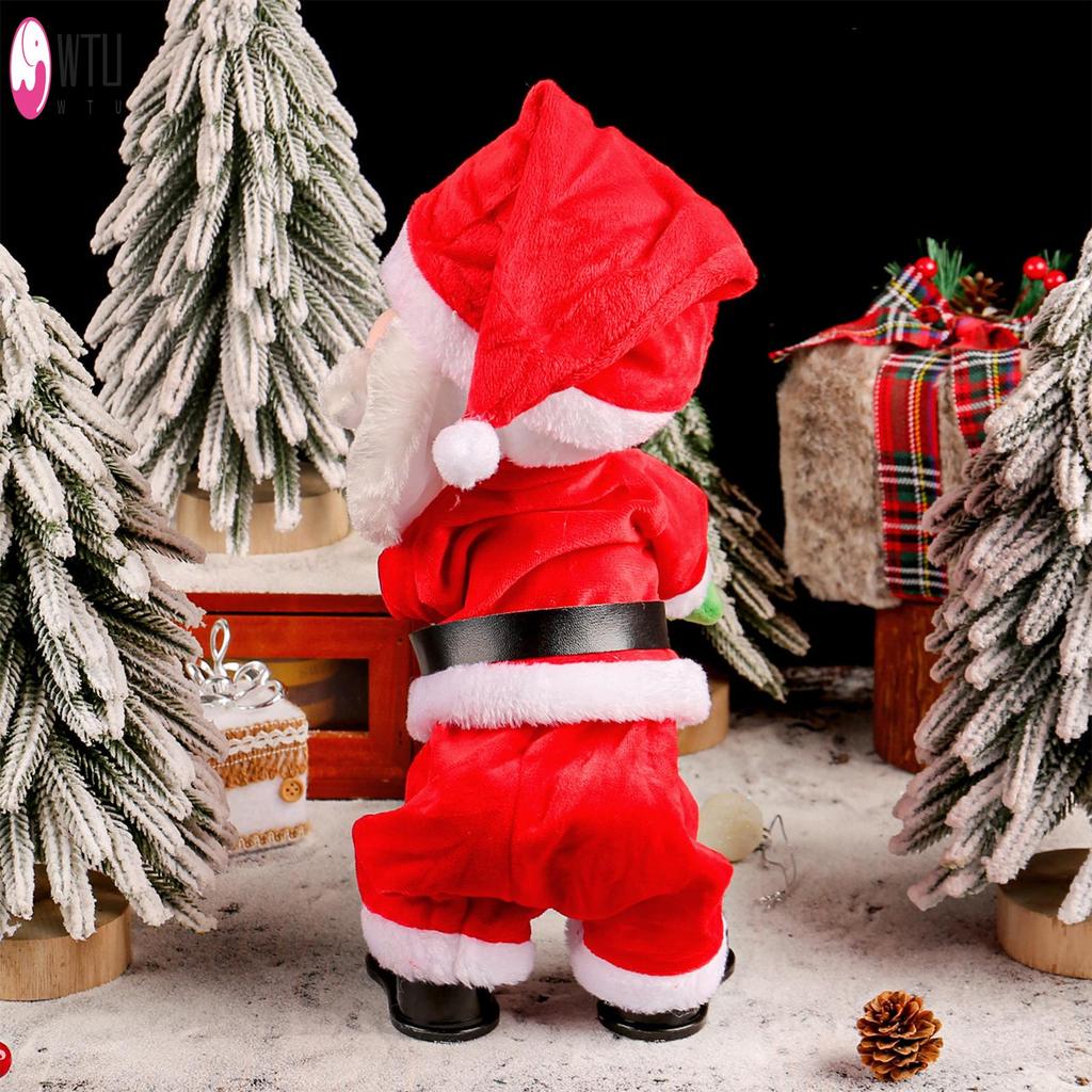Twerking Santa Claus ของเล่นร้องเพลงภาษาอังกฤษเพลงไฟฟ้า Plush Twerking ของเล่นสําหรับบรรเทาอาการปวดค
