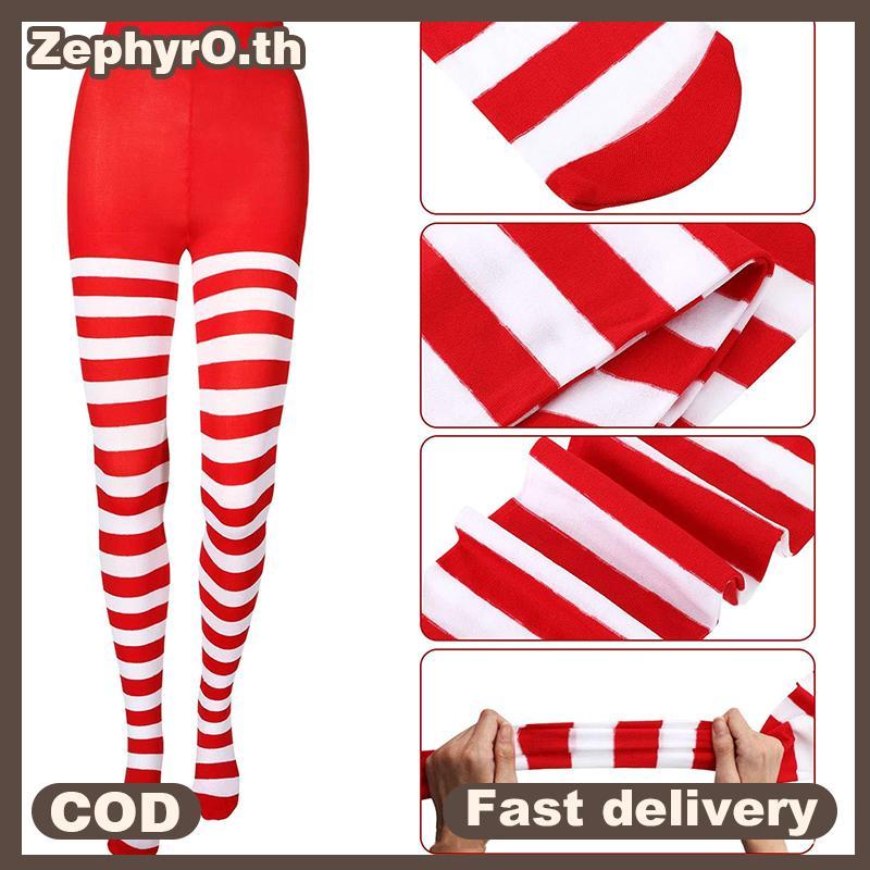 Null ผู้หญิงคริสต์มาสลาย Tights ยาว Tights ต้นขาสูง Stoing สําหรับ Christmas Party แต่งหน้า Prom ตกแ