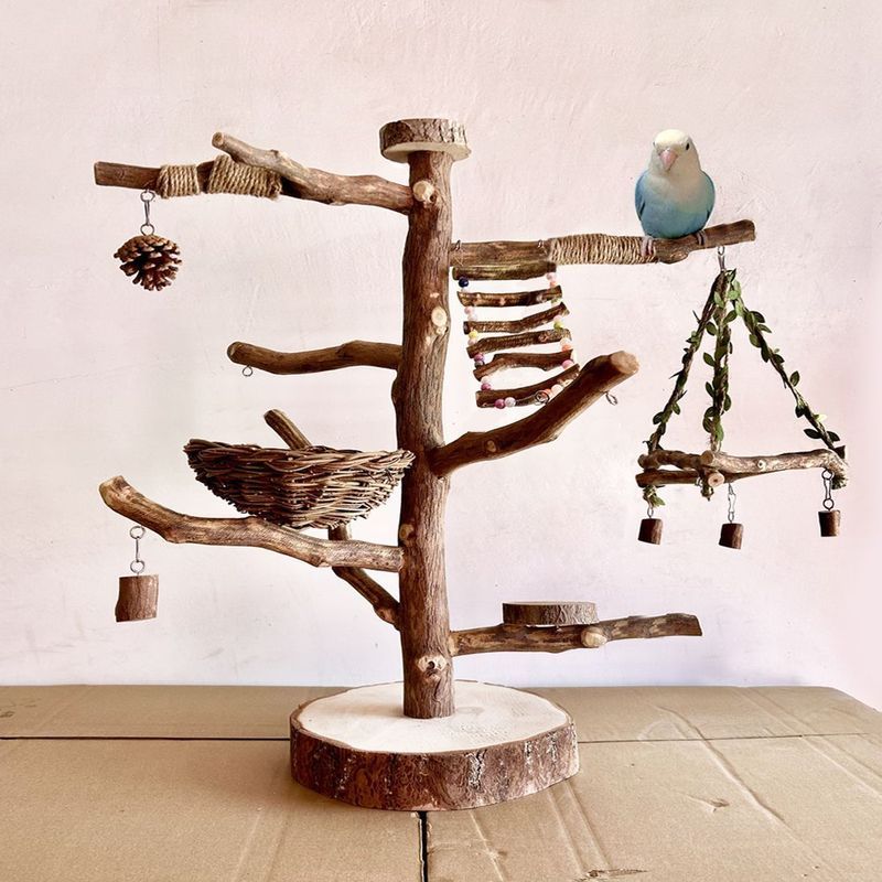 Shaodong City Bingbang Commercial Co., Ltd. Parrot Bird Station ชั้นวางสาขา Desktop Station Pole Tig