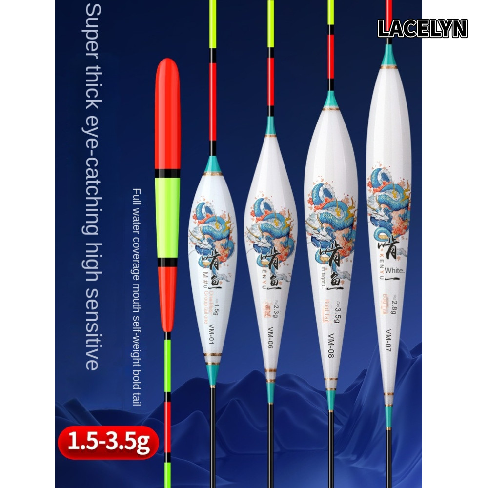 ลูกไม้LYN Fishing Lure Float, หางสามเหลี่ยมสะดุดตา Sensitive Floats Bobbers, 2024 ตัวบ่งชี้ Slip Dri