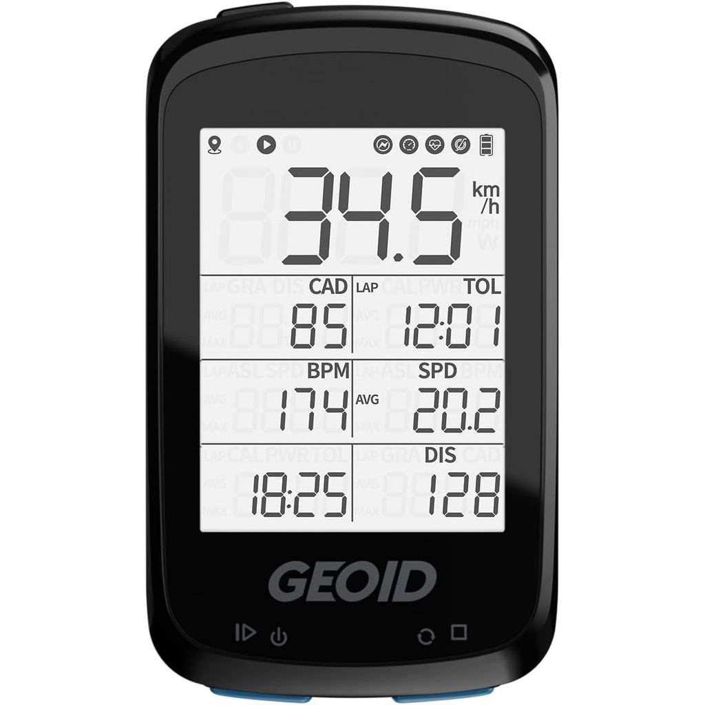 GEOID CC500 คอมพิวเตอร์จักรยาน GPS หน้าจอ 2.5 นิ้ว ไร้สาย, กันน้ํา IPX6 และไฟแบ็คไลท์อัตโนมัติ