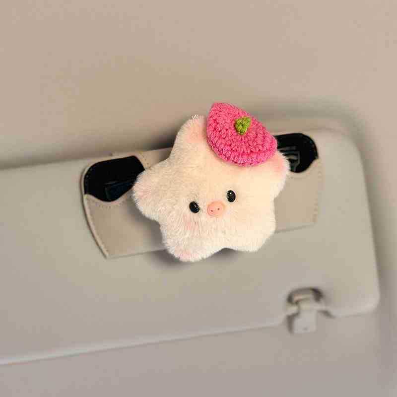 New Car Glasses Case Cute Plush Doll Car Glasses Case Car Sunglasses Case Storage Girl tUzt