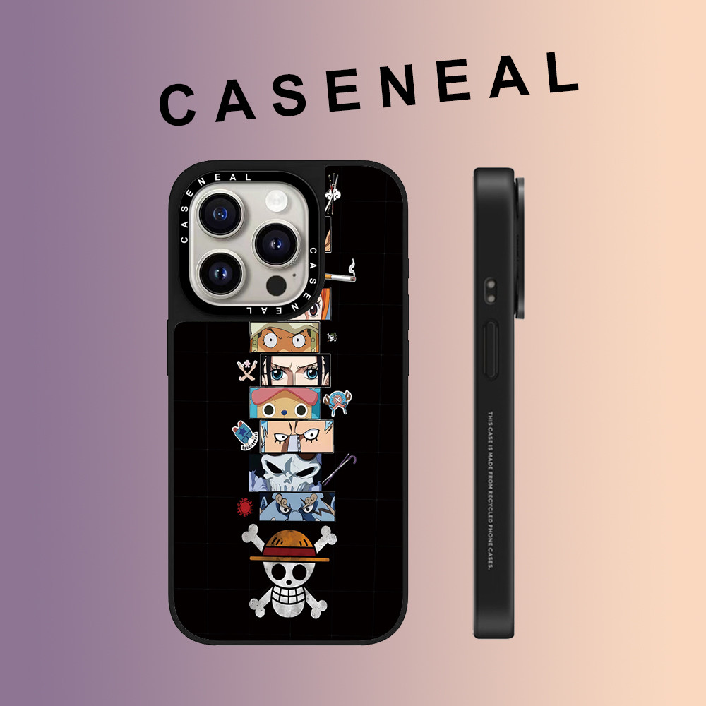 CASENEAL อะนิเมะตัวอักษร Jenga กระจก face เคสโทรศัพท์สําหรับ iPhone 17 Pro Max 16 ProMax 15Pro 14 Plus 13 12 11 โทรศัพท์กันกระแทกขอบนุ่มฮาร์ดป้องกันกรณี