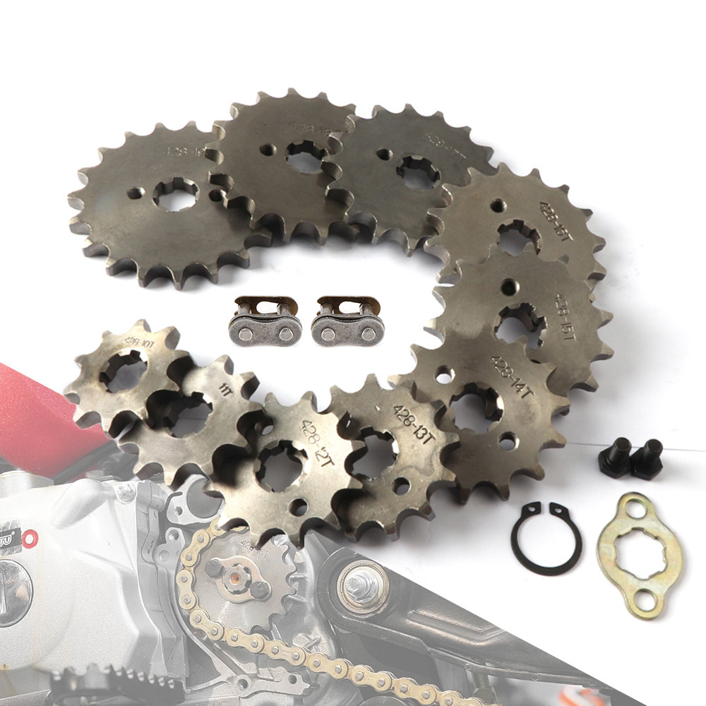 428 # 17mm10T-19T ด้านหน้าเครื่องยนต์เฟืองสําหรับ KAYO BSE SSR SDG Dirt Pit Bike ATV Quad Go Kart Mo