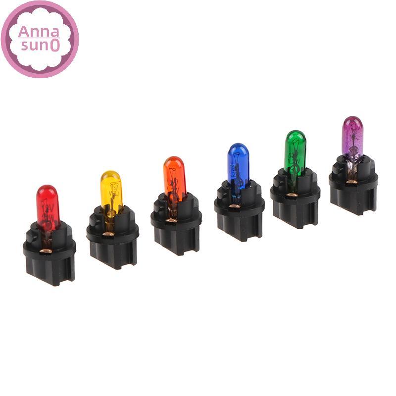 Annasun 10PCS T5.5 หลอดไฟ Led W1.2WCar ไฟภายใน Dashboard ตัวบ่งชี้ความร้อน Wedge Auto เครื่องมือโคมไ