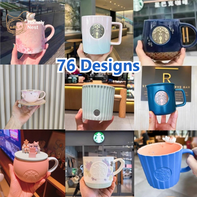 Starbucks Cup 355ml 414ml แก้วกาแฟพร้อมที่จับ - 76 การออกแบบถ้วยกาแฟ Drinkware ของขวัญสําหรับ Home Office School