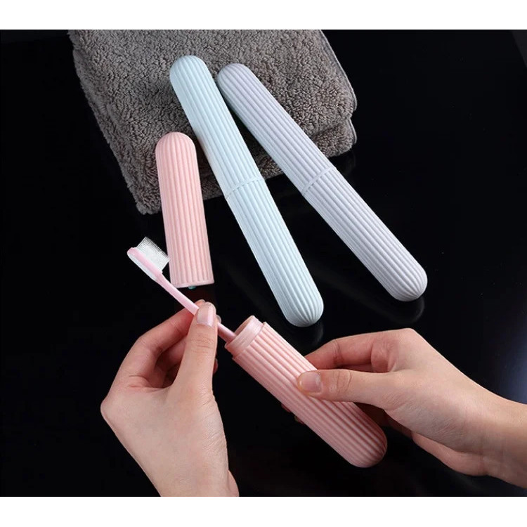 กล่องใส่แปรงสีฟันฝาครอบอุปกรณ์ห้องน้ํา Travel Storage ป้องกันฝุ่นกรณีห้องน้ําแบบพกพาสําหรับ Camping แปรงสีฟัน Storag