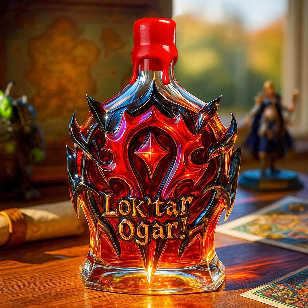 Ornaments Longhorns Whiskey Bottle Warcraft wine bottle, red wine whiskey bottle, craft wine bottle