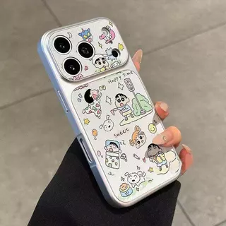 เคสโทรศัพท์ลายชินจังเครยอน ใช้ได้กับ iPhone 13/11/12/17/14/15 Pro Max/16 Pro/15 Plus ทำจากหนังแท้คุณภาพสูง กันกระแทกได้