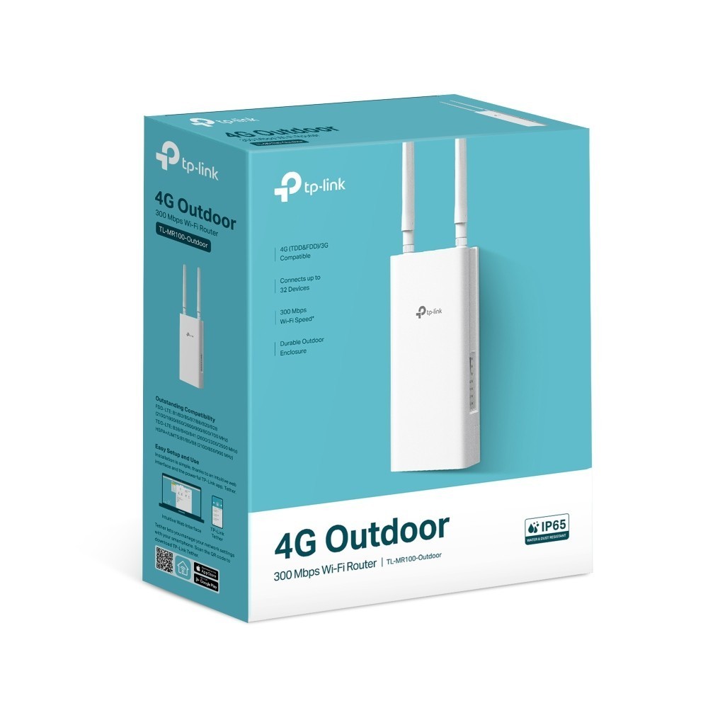 TP-LINK TP-LINK MR100-OUTDOOR 4G เราเตอร์ใส่ซิม Wi-Fi Outdoor Router 300 Mbps รับประกัน 3 ปี