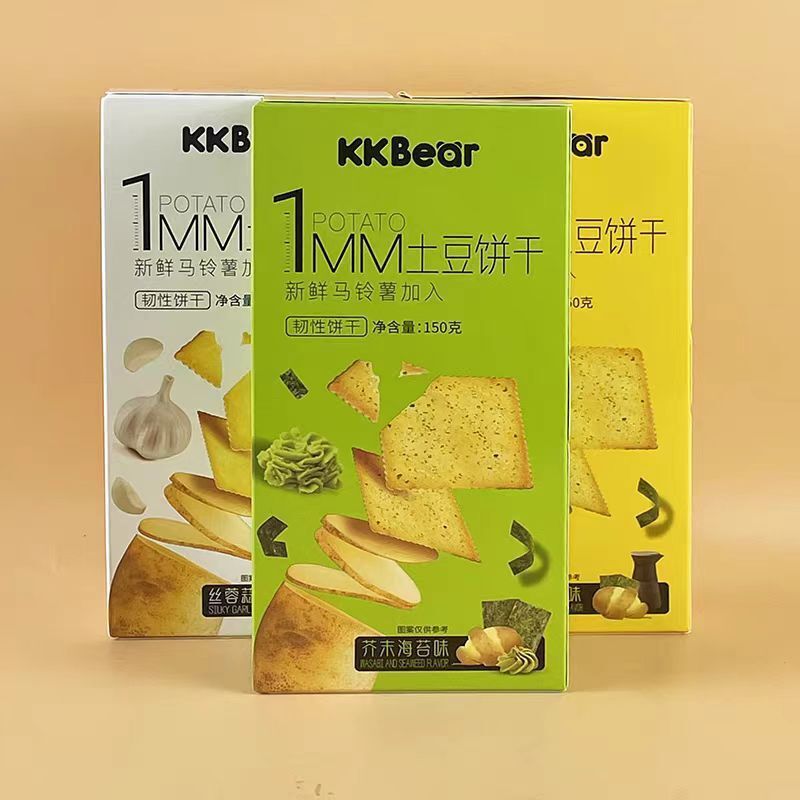 KKbear1MM Potato Biscuits วาซาบิสาหร่ายรส KKbear1MM土Pan豆干Canola Teas wai Soiling Gurple Corigone Off