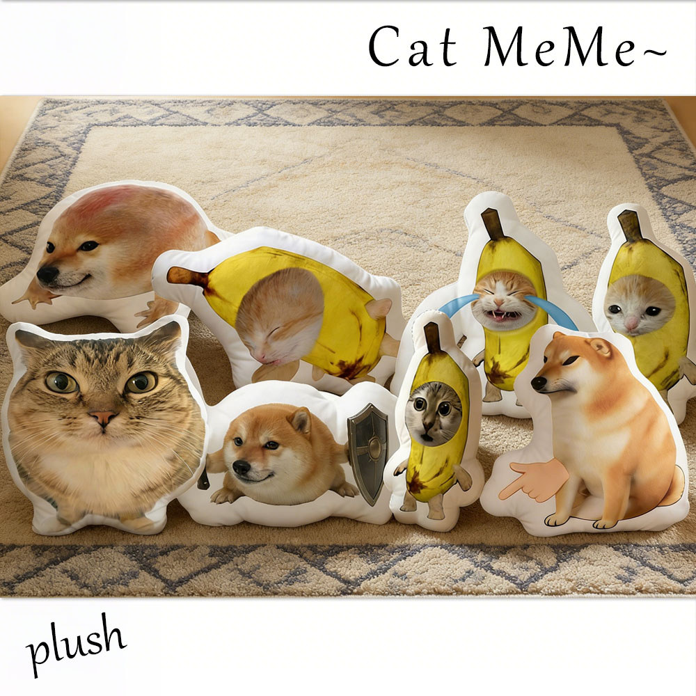 25 ซม.แมว Meme Cheems สุนัขตุ๊กตาตุ๊กตา Creative Crying กล้วยแมวตุ๊กตาหมอนตุ๊กตาตกแต่ง