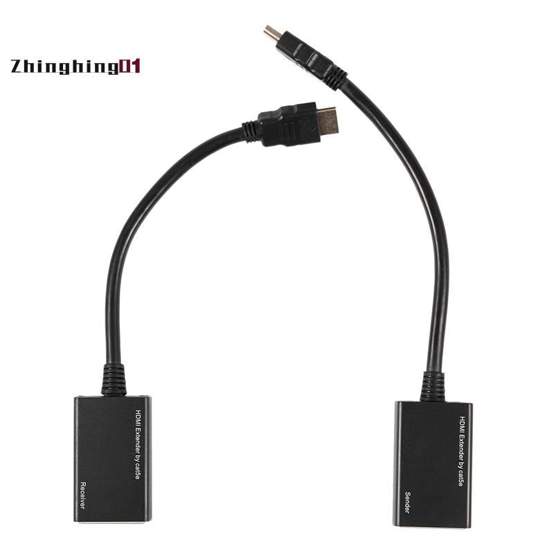 Zhinghing01 HDMI Over RJ45 CAT5e CAT6 UTP LAN Ethernet Extender Repeater 1080P 3D ถึง 100ft