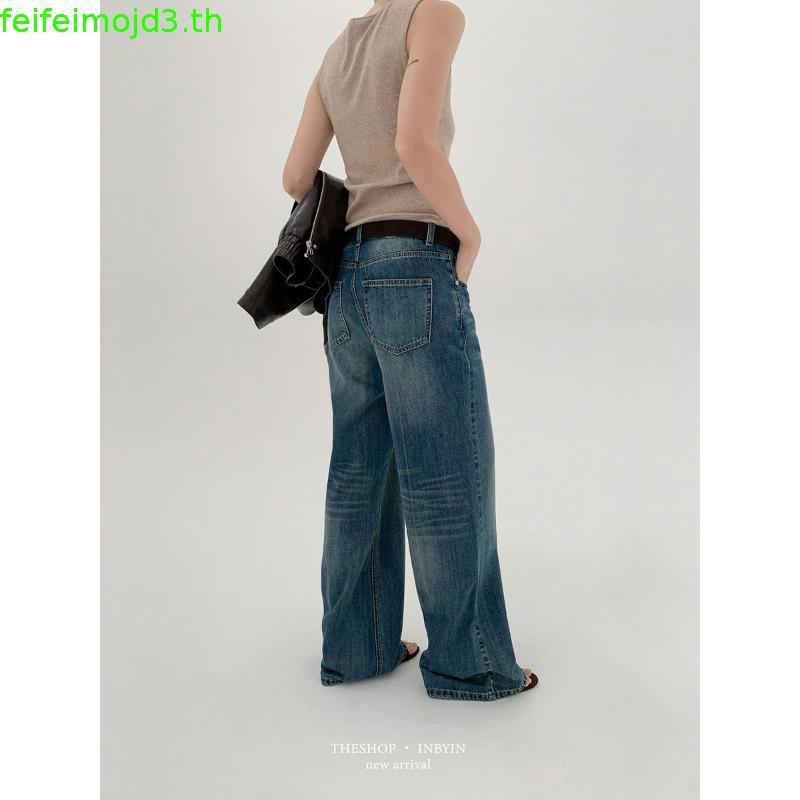 ยีนส์ Nammon Jeans NM39-NM391 กางเกงยีนส์ทรงกระบอกเอวกลาง รุ่น maya Blue baby jeans - ผ้าไม่ยืด