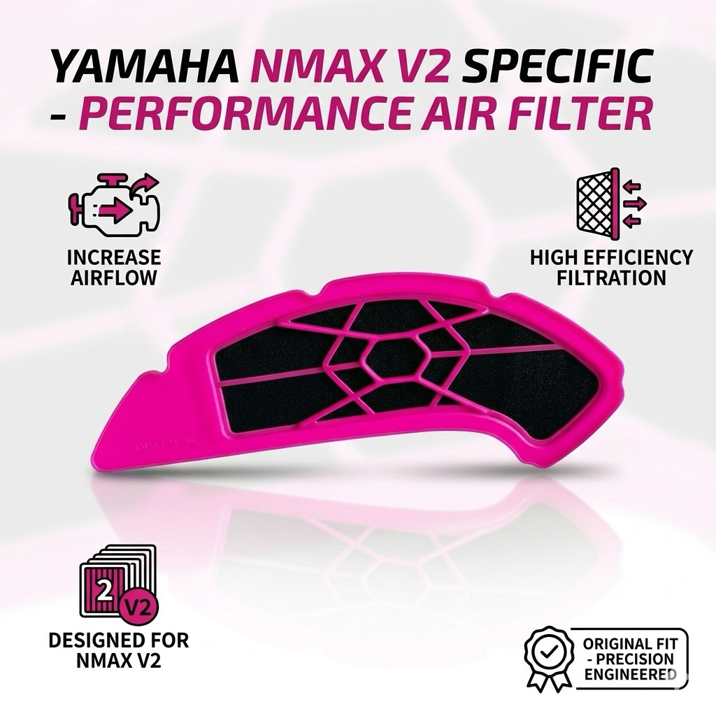 RACING AIR FILTER HIGH FLOW NVX155 V2 V3 NVX NMAX V2 PERFORMANCE HIGH FLOW AIR FILTER UMA ESR