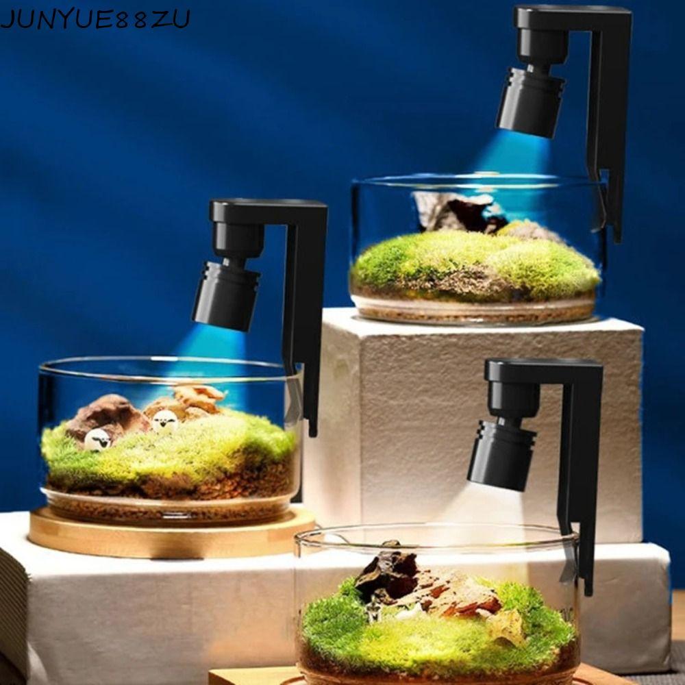 JUNYUE88ZU Aquarium Mini Light, อลูมิเนียม Clip-On Aquarium โคมไฟ Clamp, 360-องศาหมุนสีดํากันน้ําถัง