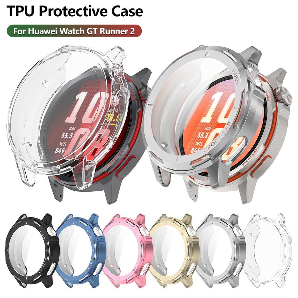 สําหรับ Huawei Watch GT Runner 2 TPU Case Protector Full Coverage Soft Bumper Shell Scratch-Resistant Smartwatch อุปกรณ์เสริม
