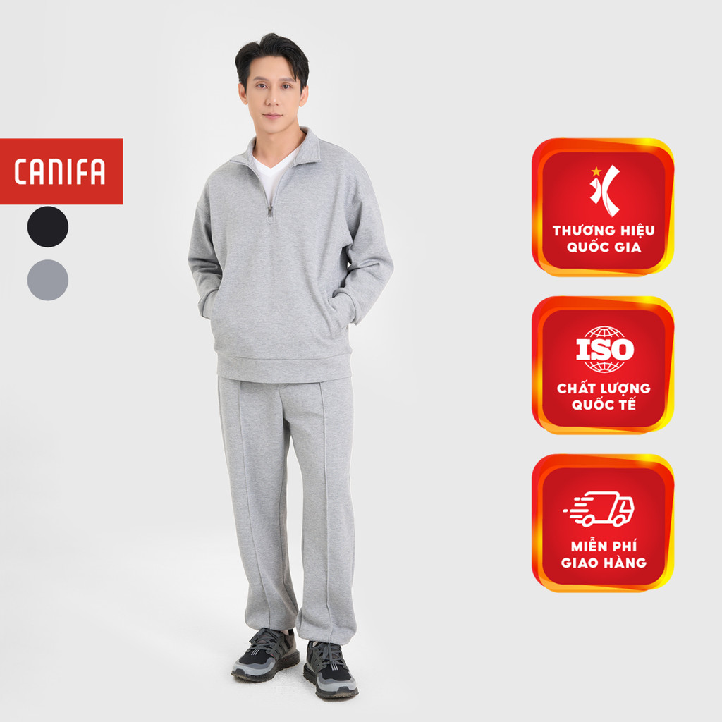 CANIFA MEN ชุดเสื้อกันหนาวผู้ชายมีซิปคอกลาง 8ST24W001 FW25