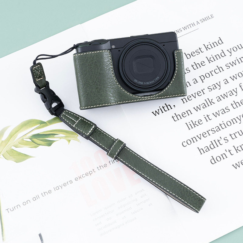 เหมาะสําหรับ Ricoh gr4 กระเป๋ากล้อง GR4 เคสหนังป้องกัน Retro ฐาน Ricoh gr4 Crossbody สายคล้องไหล่กรณ