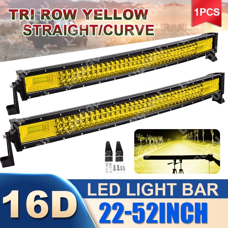 2026 3-Row 22" 32" 52 "โค้ง/ตรง LED Light Bar Offroad Led Bar Combo Led Work Light Bar 12 V 24 V สํา