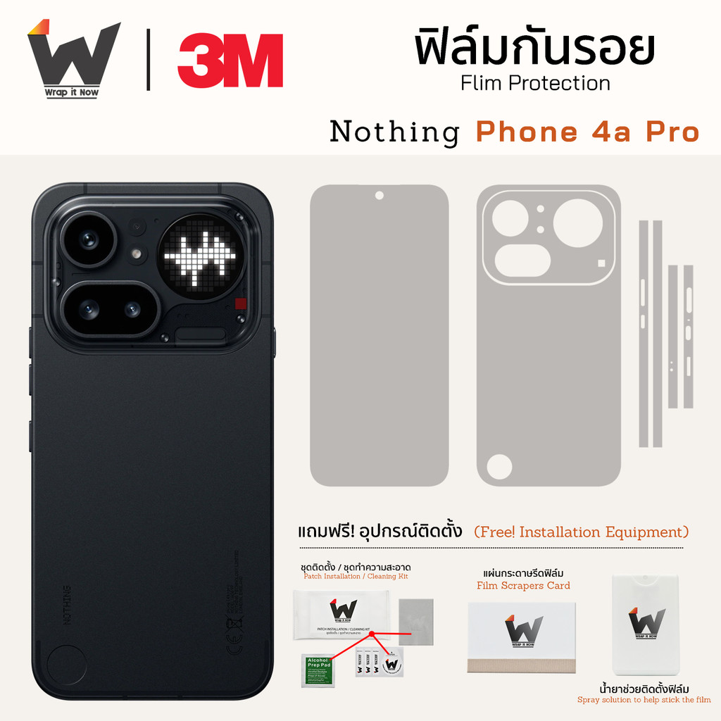 ฟิล์มกันรอย Nothing Phone 4aPro / Nothing Phone 4a Pro / Nothing Phone (4a) Pro ฟิล์มรอบตัว ฟิล์มหลัง ฟิล์มกล้อง