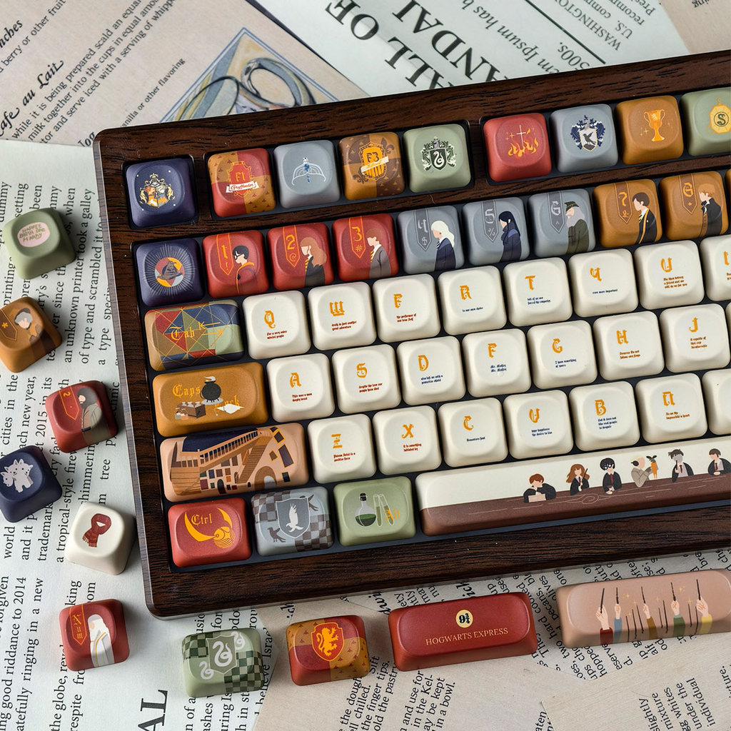 【EN/TH/KR/RU/ZHUYIN】MAIMOOO Harry Potter Keycap MOA/Cherry Profile 120 Keys PBT Dye-sub Aula F75 F99 RK100 ปุ่มกดตัวอักษรของ Hedwig